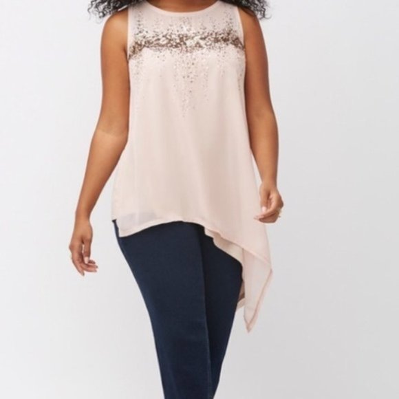 Lane Bryant Tops - Lane Bryant 14/16 Sequent Asymmetric Top/Dress